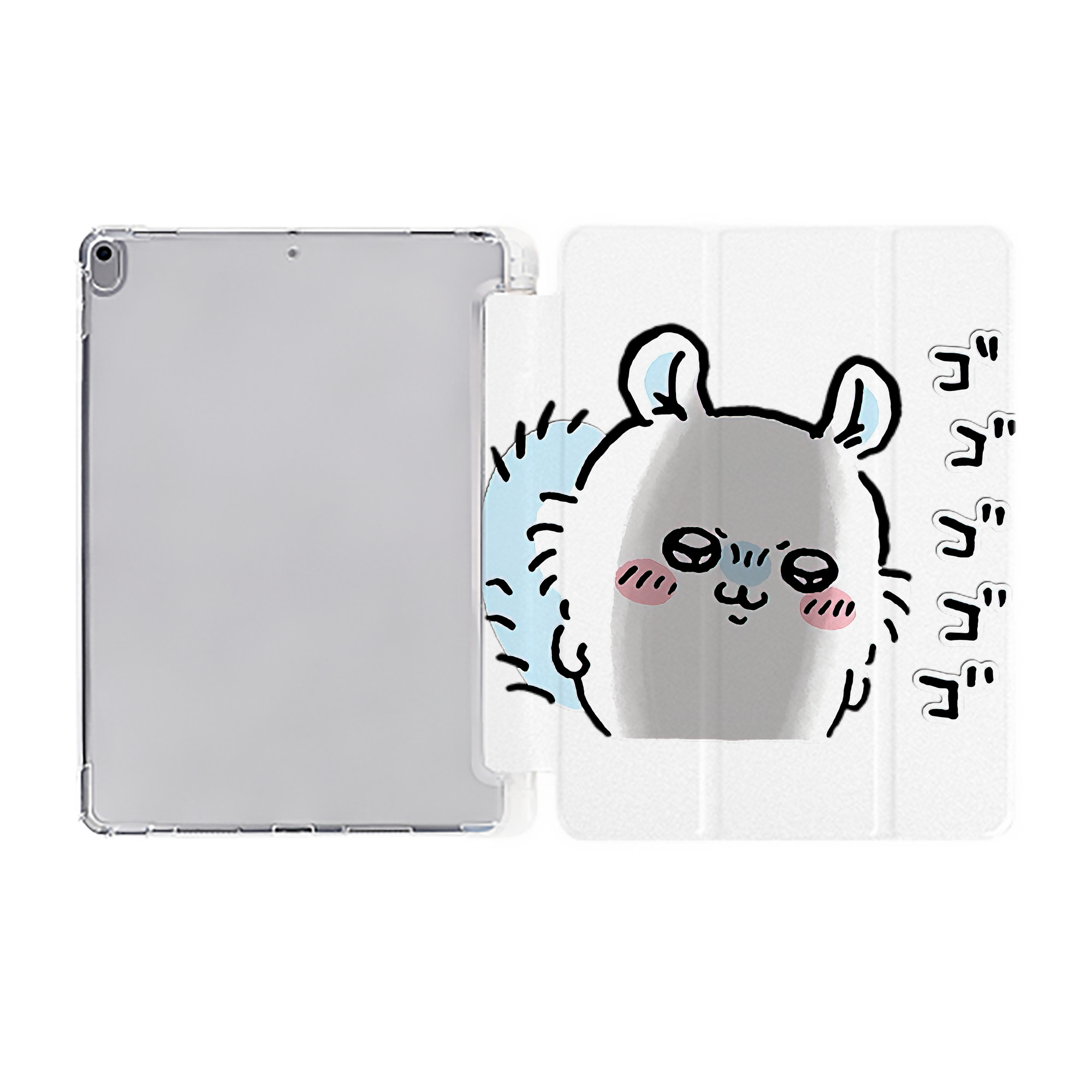 （画像用） ちいかわ モモンガ Chii-kawa Momonga IPad ケース ペン収納付き 三つ折りスタンド PUレザー×シリコン 対応機種9.5/10.5/10.9インチ